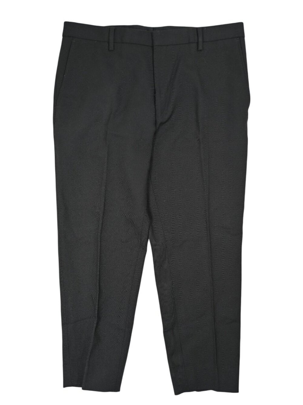 Dries Van Noten Cropped Slim Fit Suit Pants in Black
